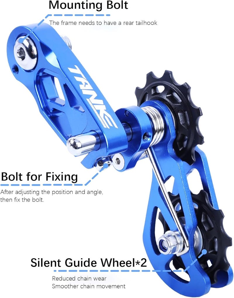CooMeng Ultra-Smooth Single-Speed Chain Tensioner with Adjustable Tension and Dual Spring Chain Guides - Noiseless Performance and Easy Installation for Dirt Bikes, BMX and Folding Bikes - Image 4